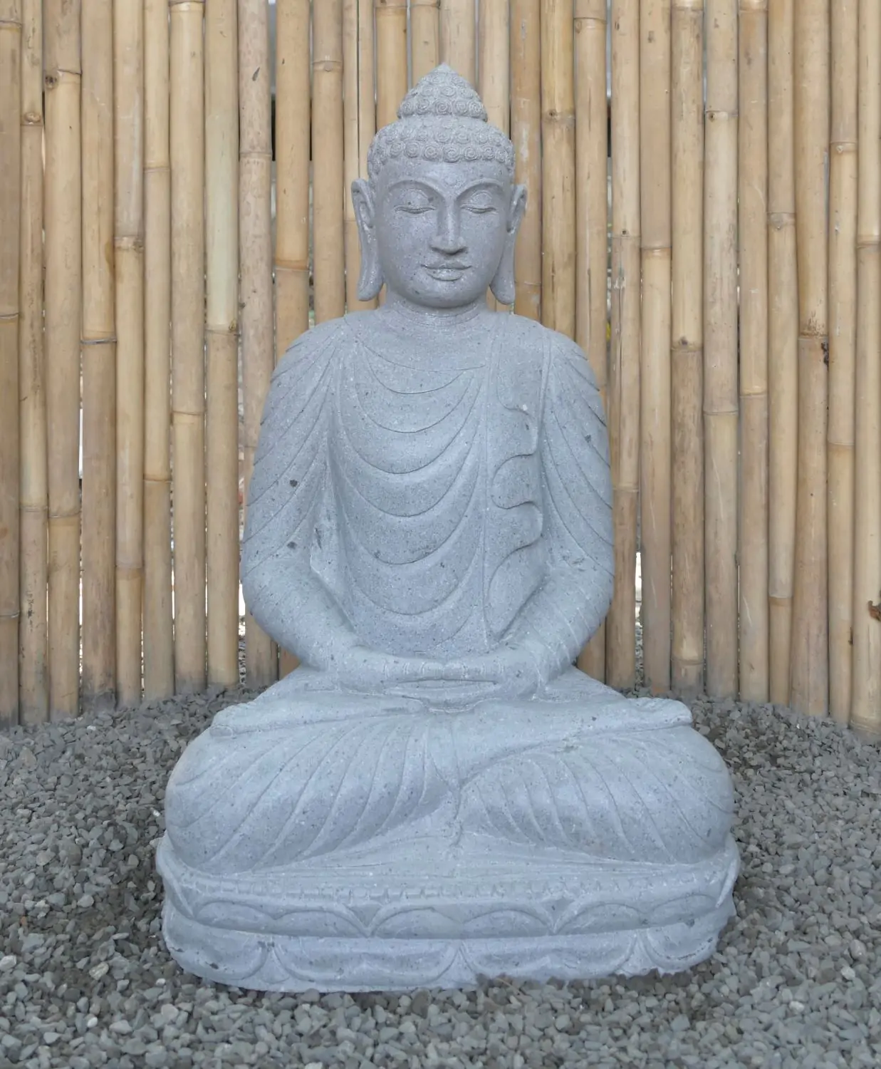  Product image 1 of the product “Seated Buddha made of Riverstone in Dhyana position - gesture of meditation, H. 85cm. ”
